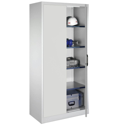 Stahlschrank 08921-00 S10104 lichtgrau 93,0 x 50,0 x 195,0 cm, aufgebaut